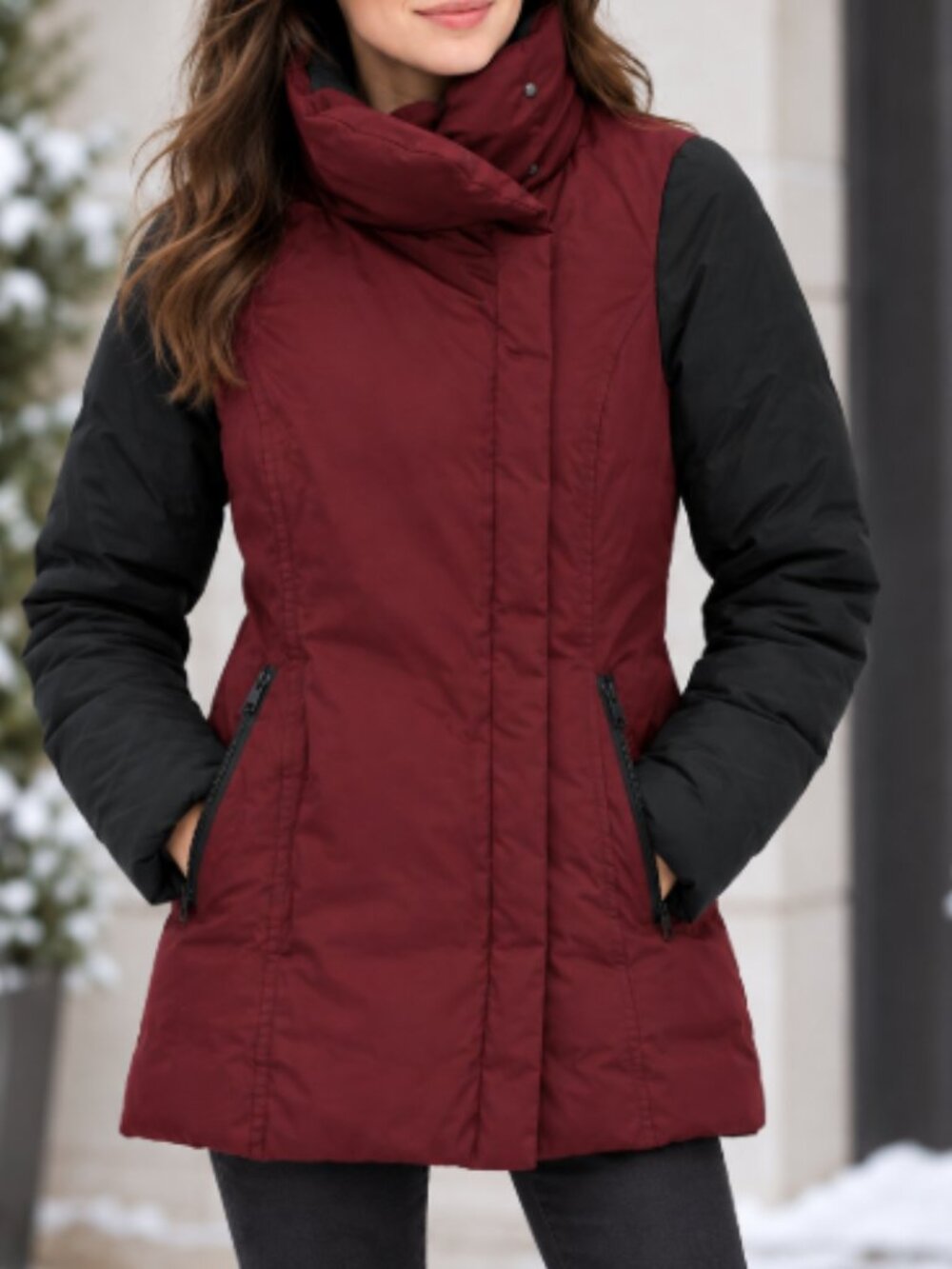 Soia & Kyo Down Parka Puffer Coat Double Zipper XS